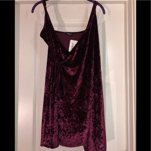 Velvet tie wrap tank dress